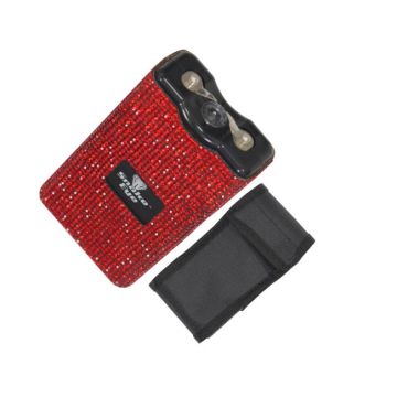 Snake Eye Tactical Red Rhinestone Bling Stun Gun ST-100BGD