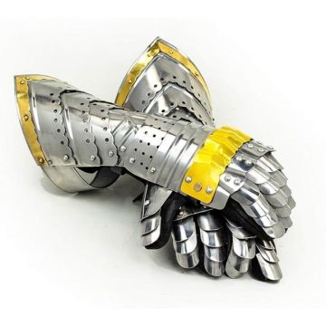 Medieval Warrior Metal Gothic Knight Style Gauntlets Fully Functional Armor Gloves