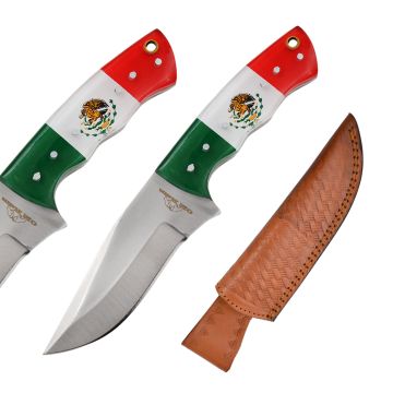 Old Ram Handmade Mexico Flag Fixed Blade Hunting Knife OR-246-P