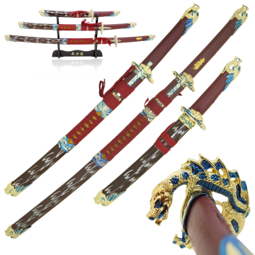 Snake Eye Tactical Dragon Samurai Sword Set with Wooden Stand SE-037-BK4