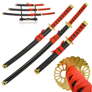 Snake Eye Tactical Black And Red Samurai Sword Set SE-010-4-RD
