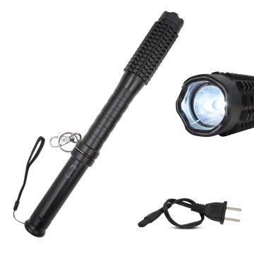 Snake Eye Black Tactical Flashlight Self Defence Baton Stun Gun ST-1118