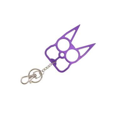 Cat Self Defensive Key Chain Size 3.14 X 1.96 inch Purple