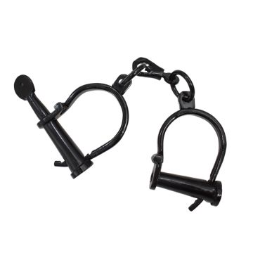 Medieval Warrior Hand Forged Iron Shackles Dungeon Black