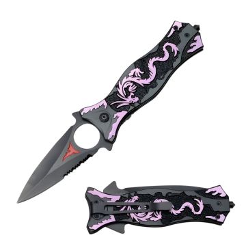 Dragon Style Spring Assist Folding Pocket Knife PK-851PE