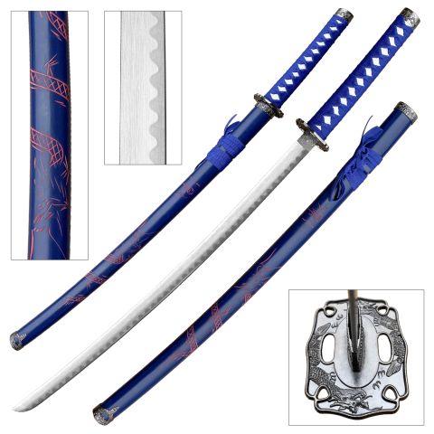 BladesUSA 40" Blue Dragon Samurai Katana YK-58BLD