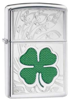 Zippo Clover High Polish Chrome Design Lighter
