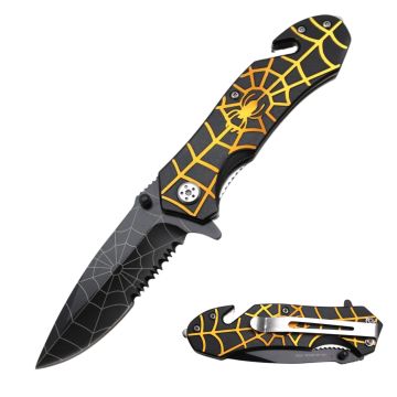 Spider Collection Rescue Style Spring Assist Pocket Knife SE-707C