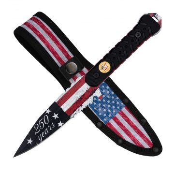 MTech USA 250th Anniversary Commemorative Full Tang Fixed Blade Knife MT-FIX011BK-250