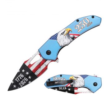 MTech USA 7.75" Freedom 250 Commemorative Spring Assisted Knife MT-A2066BL-250
