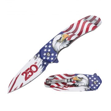 MTech USA 7.65" Freedom 250th Anniversary Spring Assisted Knife MT-A2067E-250
