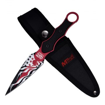 MTech USA 250th Anniversary Red Patriotic Full Tang Boot Knife MT-FIX010RD-250