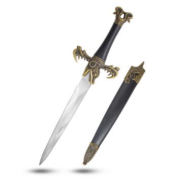 Snake Eye Tactical Dragon Gold Dagger With Scabbard MW-1004
