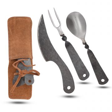 Medieval Warrior 3-Piece Medieval Hand-Forged Travel Cutlery Set TC-5207