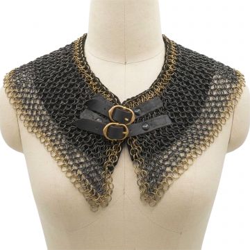 Medieval Warrior Stainless Steel Aventail Chainmail Collar 9 mm Riveted Armor IN-1660