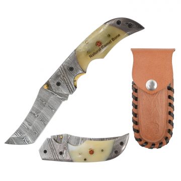 Wild Turkey Handmade Custom Damascus Manual Folding Knife DM-200B