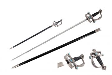 Medieval Warrior Rapier Fencing Sword with Swept Hilt Guard HK-19986