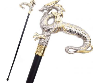Snake Eye Tactical Intricate Dragon Walking Cane KT-16409T-T