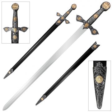 Medieval Warrior Knights Templar Crusader Short Sword with Matching Scabbard MW-2007