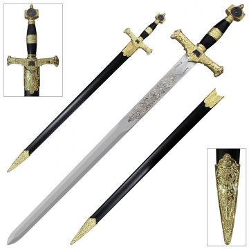 Medieval Warrior King David Ornamental Short Sword with Matching Scabbard MW-2009