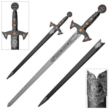 Medieval Warrior Knights Templar Crusader Short Sword with Matching Scabbard MW-2010