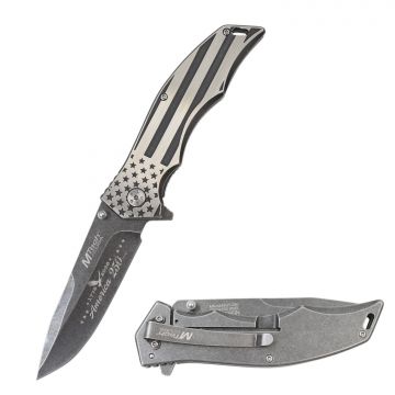 MTech USA 250th Anniversary CNC Milled Brushed & Stonewashed Frame Lock Knife MX-A849GY-250