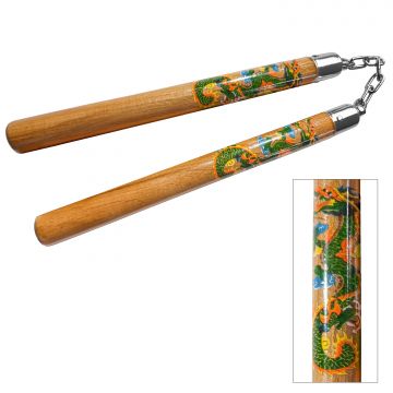 12.75" Green Dragon Round Nunchakus NC-13
