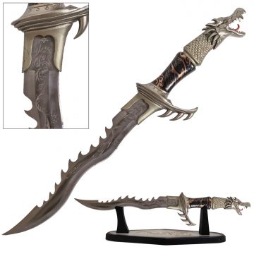 Snake Eye Kris Blade Fantasy Dragon-Head Dagger with Display Stand SE-0206