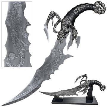 Snake Eye Fantasy Scorpion Curved Dagger with Display Stand SE-0207