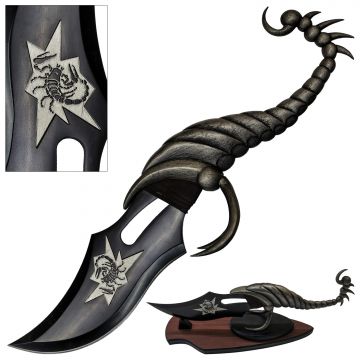 Snake Eye Fantasy Stinger Scorpion Dagger with Curved Tail Handle & Display Stand SE-0209