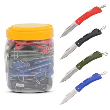 60 Pcs Mix Folding Knives In jar