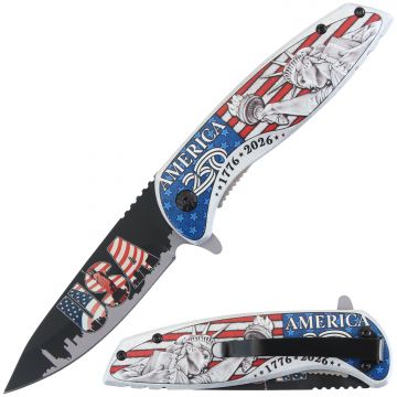 Snake Eye Tactical " America 250 Commemorative " Spring Assist Knife - SE-5390-4