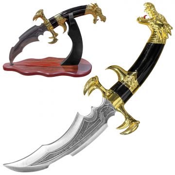 Snake Eye Tactical 14.25" Golden Dragon Claw Fantasy Dagger SE-7227G