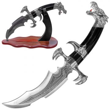 Snake Eye Tactical 14.25" Silver Dragon Claw Fantasy Dagger SE-7227S
