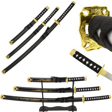 Snake Eye Tactical Samurai Sword Set With Display Stand SE-748BK
