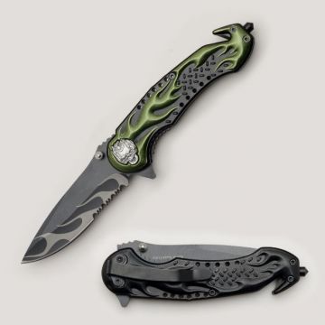 Snake Eye Tactical Rescue Style Spring Assist knife SE-891GN