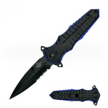 Snake Eye Tactical Dagger Style Spring Assist Folding Knife SE-A3189BL