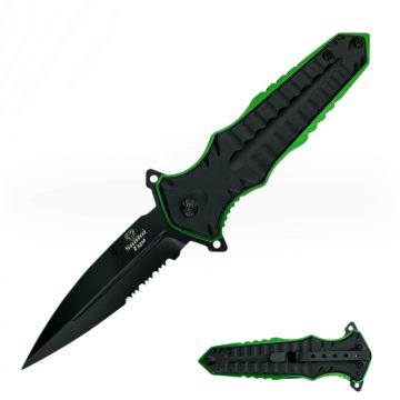 Snake Eye Tactical Dagger Style Spring Assist Folding Knife SE-A3189GN