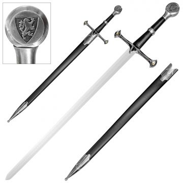 Medieval Warrior Fantasy Rampant Lion Longsword with Matching Scabbard SW-884
