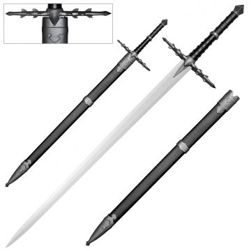 Medieval Warrior Fantasy Spiked Cross guard Longsword with Matching Hard Scabbard SW-920