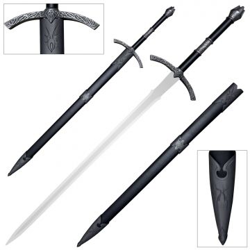 Medieval Warrior Gothic Fantasy Longsword Downcurved Cross guard & Engraved Scabbard SW-933
