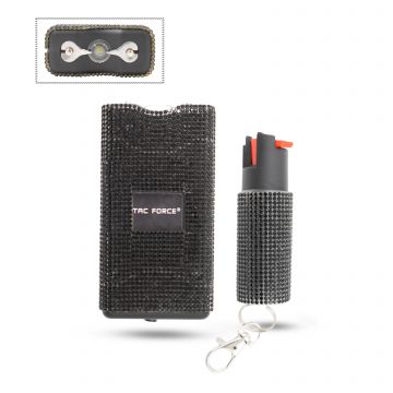 Tac-Force Stun Gun & Pepper Spray Combo Collection TFST-100BBK-CB