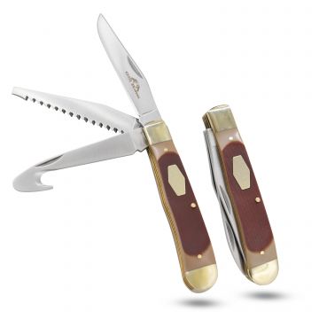 Old Ram Multi-Blade Folding Pocket Knife – Clip Point, Bone Saw & Gut Hook OR-5357