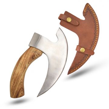 Old Ram Handmade Stainless Steel Ulu kitchen Pizza Cutter Axe WT-6009-P