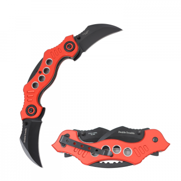Double Trouble Karambit Action Assist Folding Knife SE-810RD