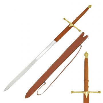 Medieval Warrior 52" William Wallace Sword with Leather Sheath KT-1960