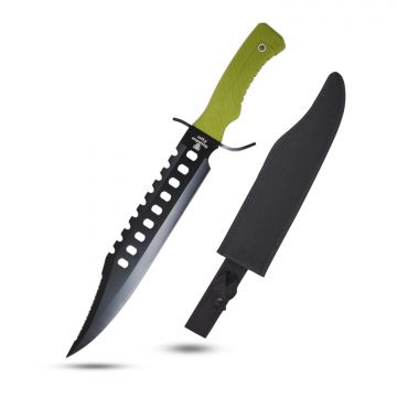 Snake Eye Tactical Rambo Style Hunting Fixed Blade Knife YML-01GN