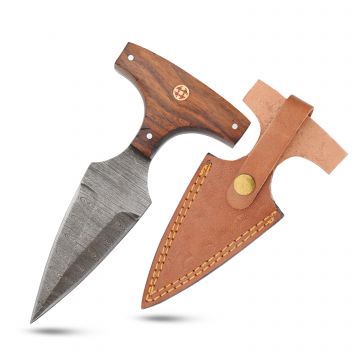 Old Ram Handmade Damascus Push Dagger Knife DM-1413