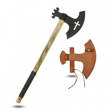 Medieval Warrior Crusader Knight Bearded Battle Axe OR-743