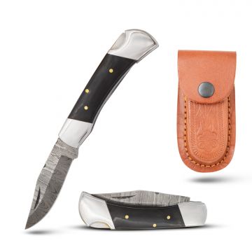 Wild Turkey Handmade Custom Damascus Manual Folding Knife DM-38-4H